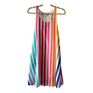 Fantastic Fawn Rainbow Striped Racerback summer dress